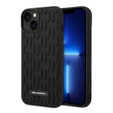   Karl Lagerfeld 3D Monogram Apple iPhone 14 Plus hátlap tok, fekete