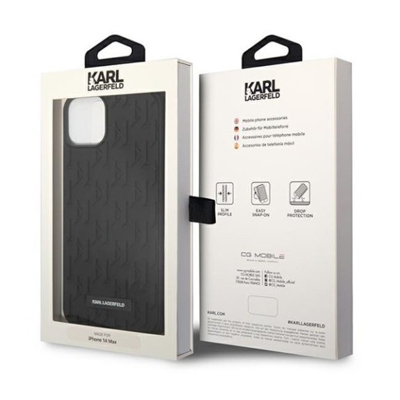 Karl Lagerfeld 3D Monogram Apple iPhone 14 Plus hátlap tok, fekete