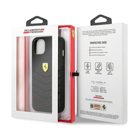 Ferrari Off Track Quilted Apple iPhone 13 mini hátlap tok, fekete