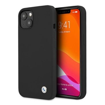 BMW Silicone Signature Apple iPhone 13 hátlap tok, fekete