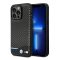 BMW Leather Carbon Apple iPhone 14 Pro hátlap tok, fekete
