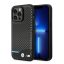 BMW Leather Carbon Apple iPhone 14 Pro hátlap tok, fekete