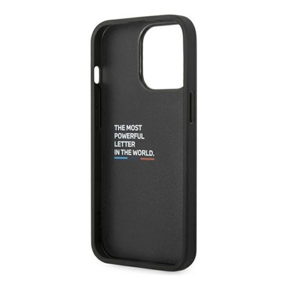 BMW Leather Carbon Apple iPhone 14 Pro hátlap tok, fekete