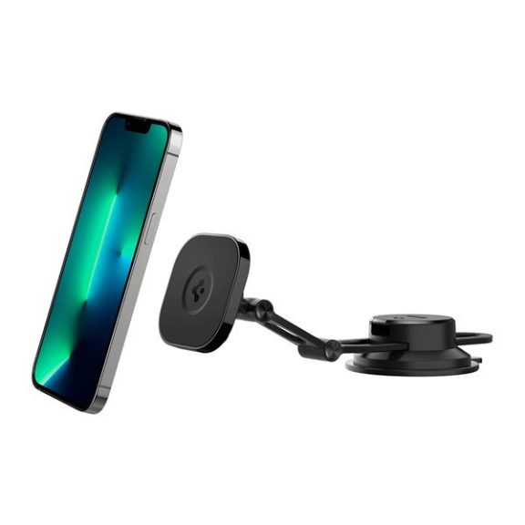 Spigen OneTap ITS35-3 Magsafe mágneses tapadókorongos autós tartó szélvédőre, műszerfalra, fekete