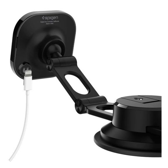 Spigen OneTap ITS35-3 Magsafe mágneses tapadókorongos autós tartó szélvédőre, műszerfalra, fekete