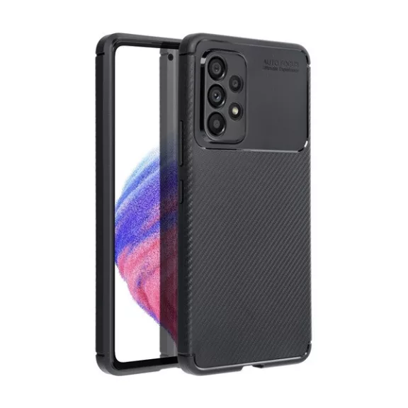 Forcell Carbon Premium Samsung Galaxy A34 5G karbon mintás szilikon tok, fekete