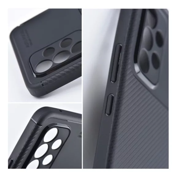 Forcell Carbon Premium Samsung Galaxy A34 5G karbon mintás szilikon tok, fekete