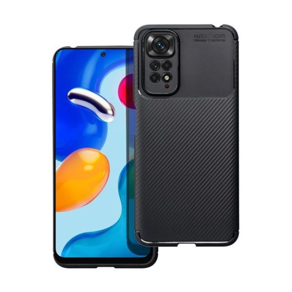 Forcell Carbon Premium Xiaomi Redmi 9C karbon mintás szilikon tok, fekete