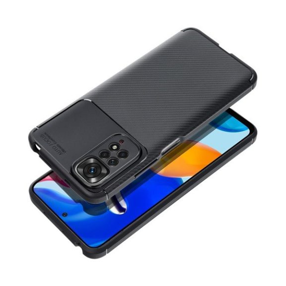 Forcell Carbon Premium Xiaomi Redmi 9C karbon mintás szilikon tok, fekete
