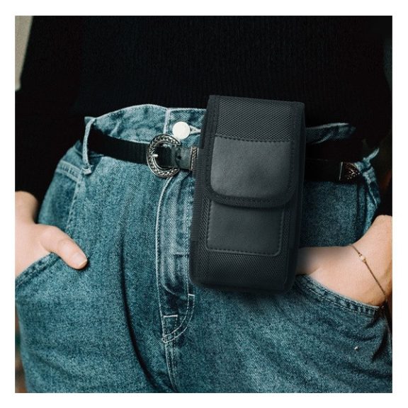 Forcell Oxford univerzális álló övre tehető tok, Apple iPhone 8/12 mini/13 mini/Samsung Galaxy A53