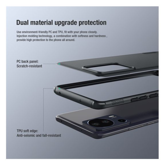 Nillkin Super Frosted Pro Xiaomi 13 Lite műanyag tok, Fekete