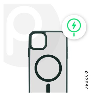   Phoner Apple iPhone 14 Pro Hybrid Mag MagSafe kemény hátlap tok, méregzöld