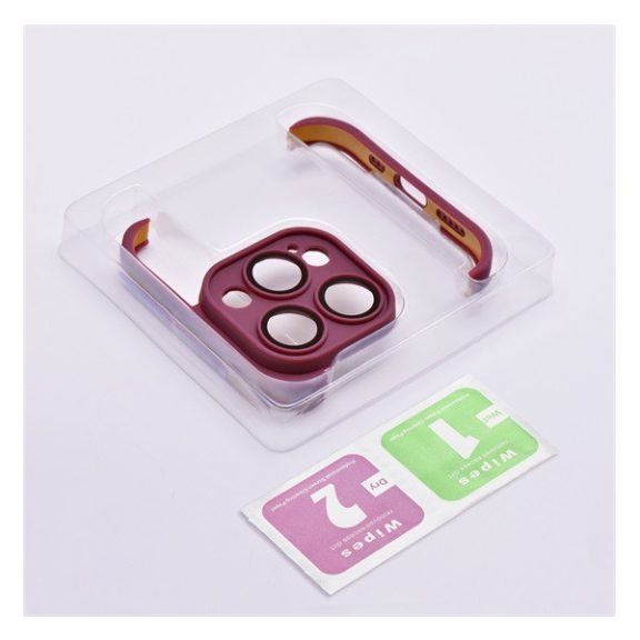 Mini bumper szilikon tok, Apple iPhone 12 Pro Max, cseresznye