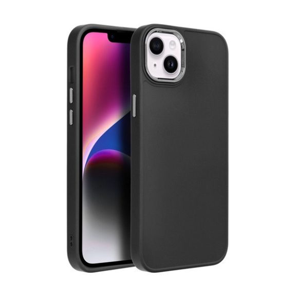 Frame Apple iPhone 14 Plus közepesen ütésálló tok kameravédő kerettel, fekete