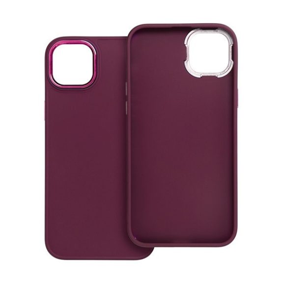 Frame Apple iPhone 14 Plus közepesen ütésálló tok kameravédő kerettel, lila