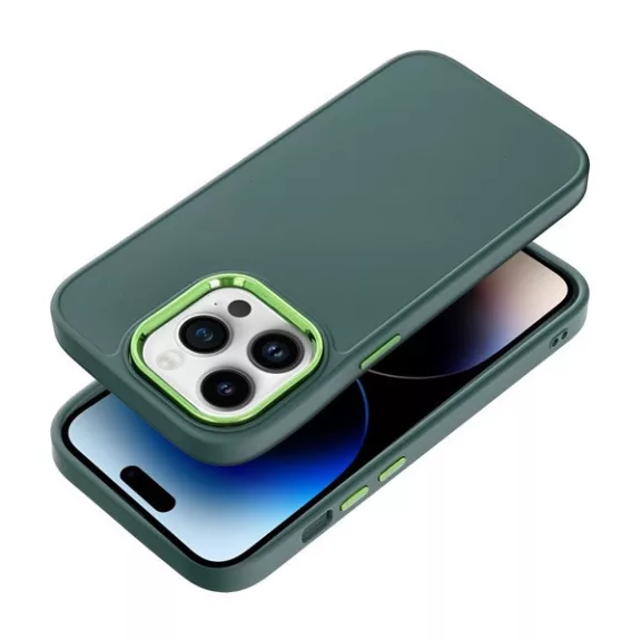 Frame Apple iPhone 14 Pro közepesen ütésálló tok kameravédő kerettel, zöld