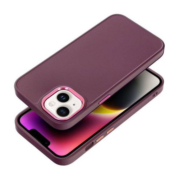 Frame Apple iPhone 14 szilikon tok, lila