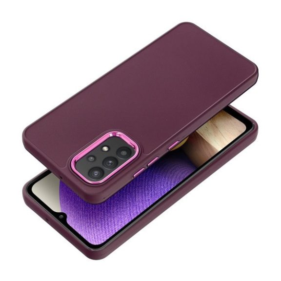 Frame Samsung Galaxy A32 LTE ( 4G ) közepesen ütésálló tok kameravédő kerettel, lila