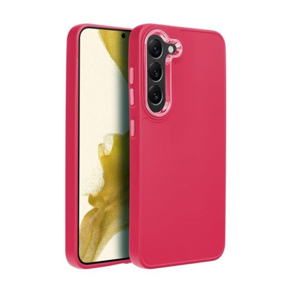 Frame Samsung Galaxy S23 közepesen ütésálló tok kameravédő kerettel, magenta