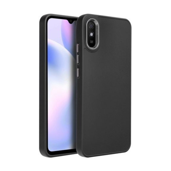 Frame Xiaomi Redmi 9AT/Redmi 9A közepesen ütésálló tok kameravédő kerettel, fekete