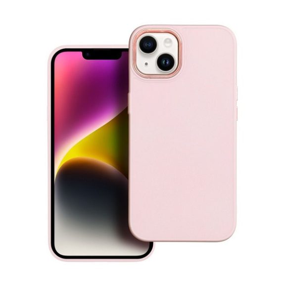 Frame Xiaomi Redmi Note 12 5G közepesen ütésálló tok kameravédő kerettel, rózsaszín