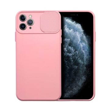   Slide Apple iPhone 11 Pro Max, kameravédős szilikon tok, rózsaszín