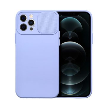   Slide Apple iPhone 12 Pro, kameravédős szilikon tok, levendula