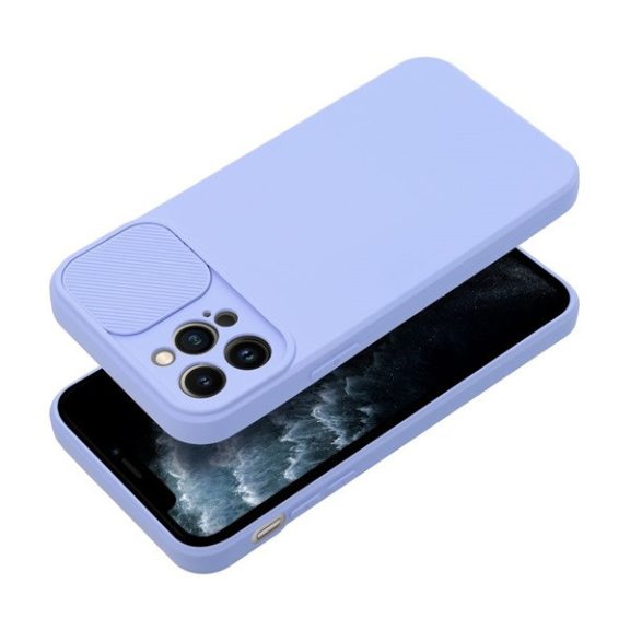 Slide Apple iPhone 12 Pro, kameravédős szilikon tok, levendula