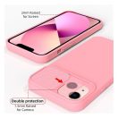 Slide Apple iPhone 12 Pro, kameravédős szilikon tok, rózsaszín