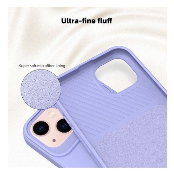 Slide Apple iPhone 13 Pro, kameravédős szilikon tok, levendula