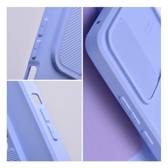 Slide Apple iPhone 13 Pro Max, kameravédős szilikon tok, levendula