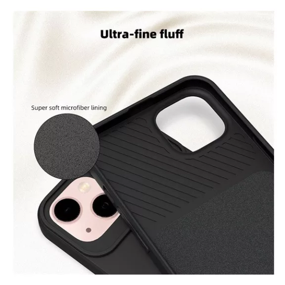 Slide Apple iPhone 14 Pro, kameravédős szilikon tok, fekete