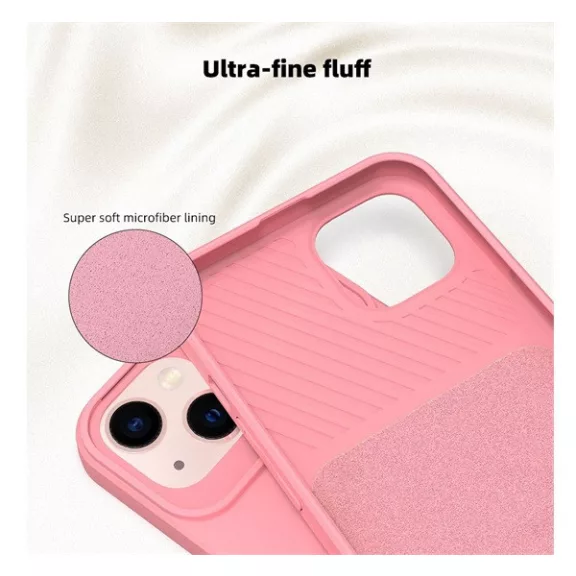 Slide Apple iPhone 14 Pro, kameravédős szilikon tok, rózsaszín