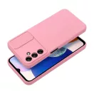 Slide Samsung Galaxy A14 5G/A14 4G, kameravédős szilikon tok, rózsaszín