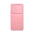 Slide Samsung Galaxy A14 5G/A14 4G, kameravédős szilikon tok, rózsaszín