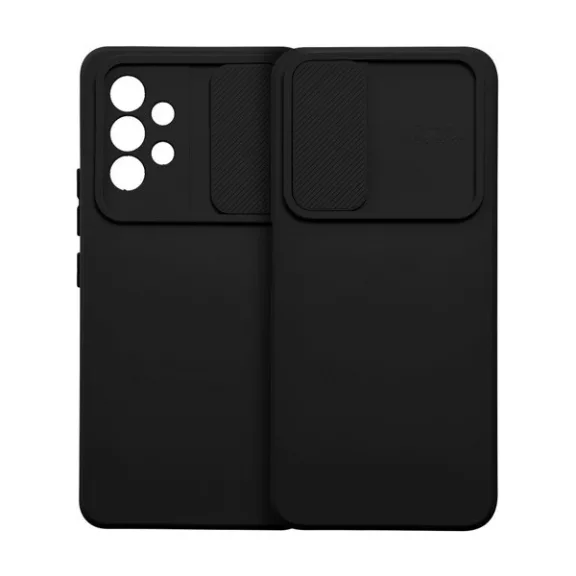 Slide Samsung Galaxy A34 5G, kameravédős szilikon tok, fekete