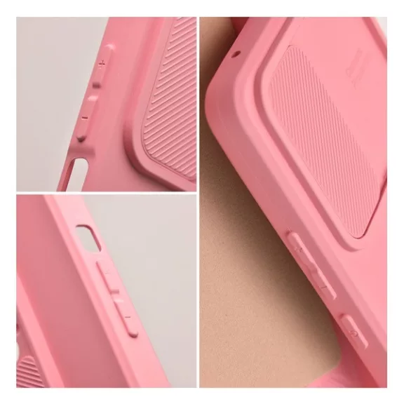 Slide Samsung Galaxy A34 5G, kameravédős szilikon tok, rózsaszín