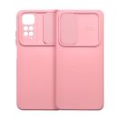 Slide Xiaomi Redmi 12C, kameravédős szilikon tok, rózsaszín