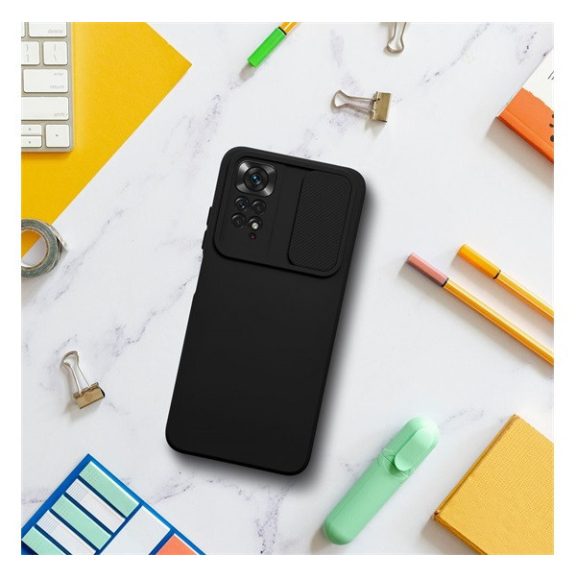 Slide Xiaomi Redmi Note 12 5G, kameravédős szilikon tok, fekete