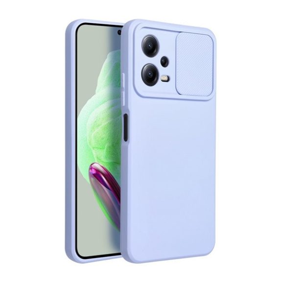Slide Xiaomi Redmi Note 12 5G, kameravédős szilikon tok, levendula