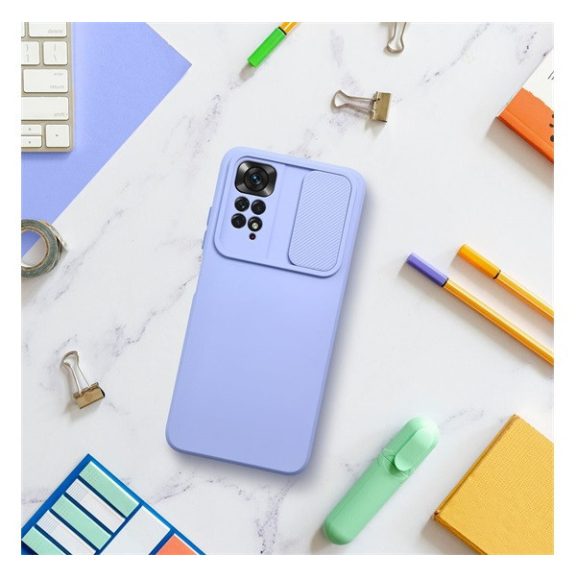 Slide Xiaomi Redmi Note 12 5G, kameravédős szilikon tok, levendula
