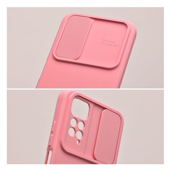 Slide Xiaomi Redmi Note 12 5G, kameravédős szilikon tok, rózsaszín