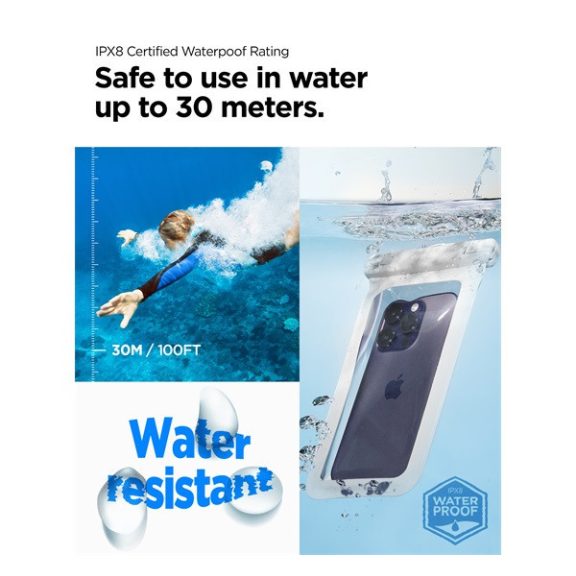 Spigen Aqua Shield A601 univerzális vízálló tok, fehér