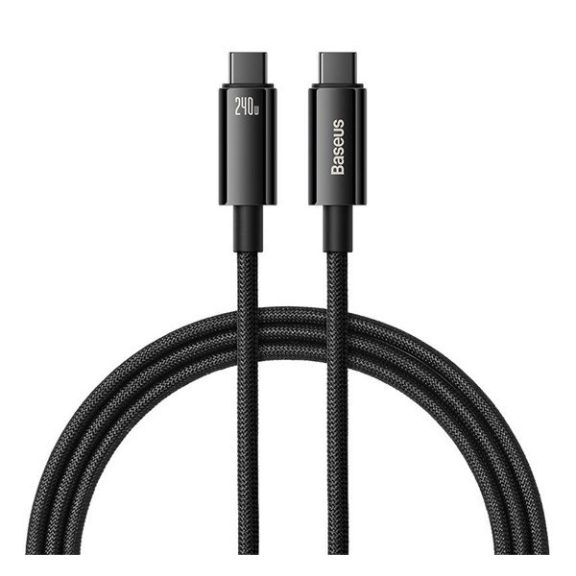 Baseus Tungsten Gold USB-C / USB-C töltő- és adatkábel, 240W, 1m, fekete
