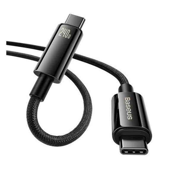 Baseus Tungsten Gold USB-C / USB-C töltő- és adatkábel, 240W, 1m, fekete
