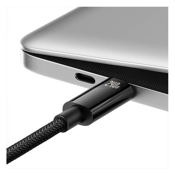 Baseus Tungsten Gold USB-C / USB-C töltő- és adatkábel, 240W, 1m, fekete