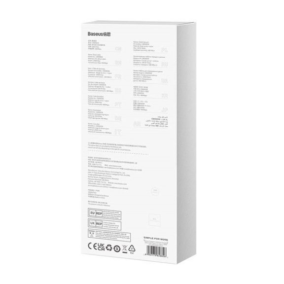 Baseus Tungsten Gold USB-C / USB-C töltő- és adatkábel, 240W, 1m, fekete