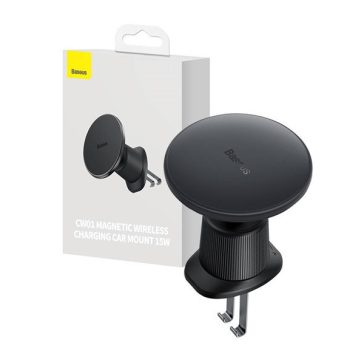   Baseus CW01 Magsafe autós tartó, szellőzőrácsba, wireless töltő, fekete