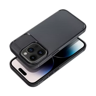   Forcell Carbon Premium hátlap tok Apple iPhone 15 Pro Max karbon mintás szilikon tok, fekete