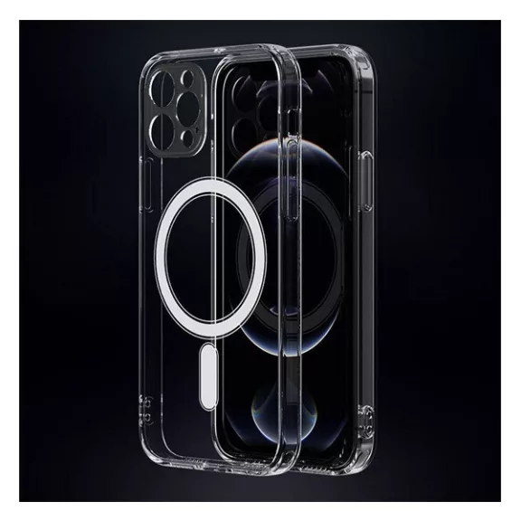 Magsafe szilikon tok Apple iPhone 15 Plus, átlátszó